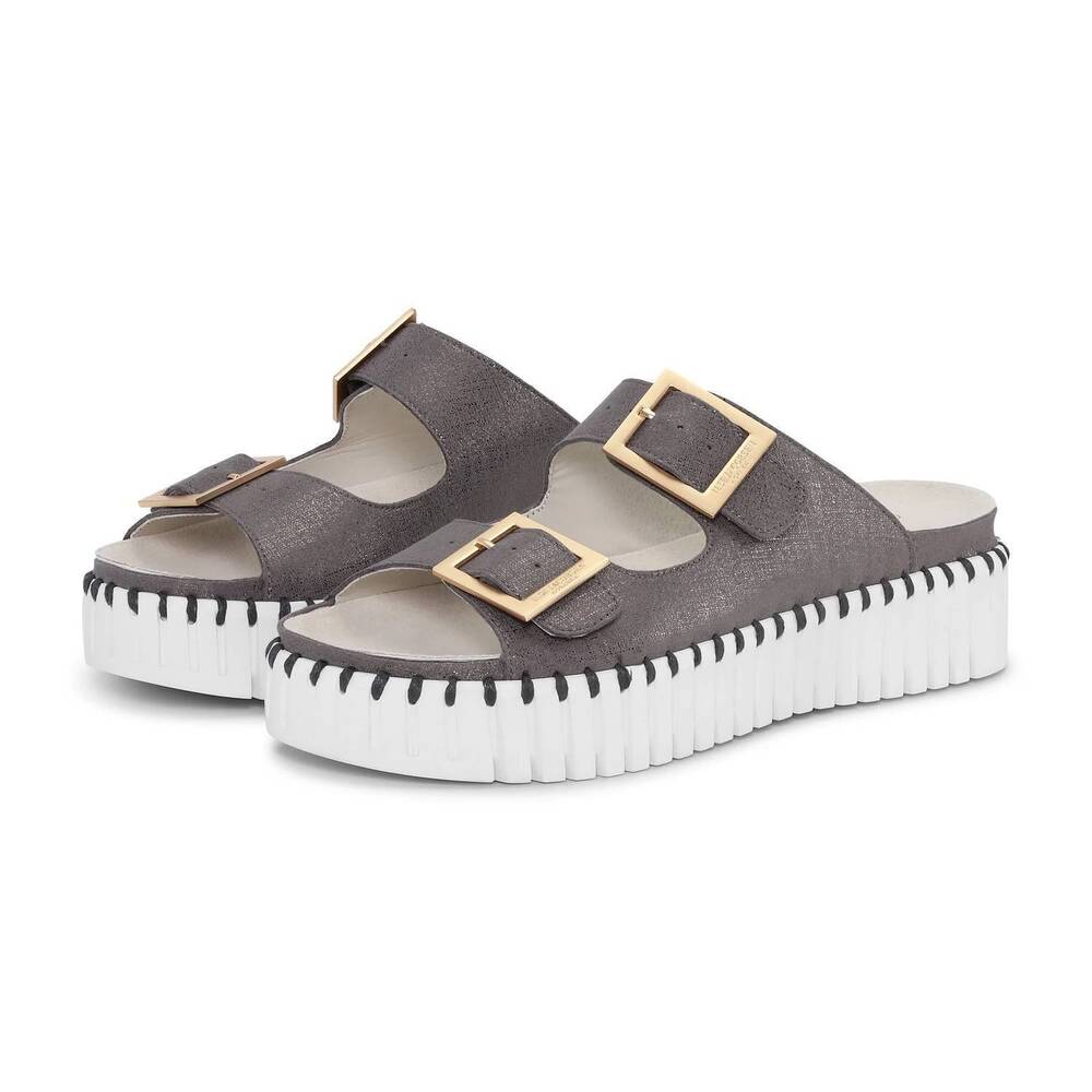 NEW ILSE JACOBSEN women's tulip 1032 sandal in grey/white